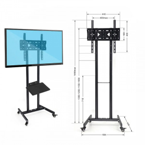 Стойка для телевизора напольная на колесиках до 55 дюймов Орбита OT-HOD21