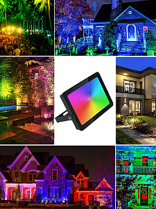Прожектор светодиодный уличный 30Вт, ландшафтный RGB светильник с приложением Огонёк OG-LDP24