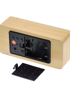 VST 862-1 Красные часы настольные (СВЕТЛО-коричневый)(без блока)