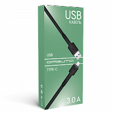Орбита OT-SMT27 Черный кабель USB 3A (TYPE C) 1м