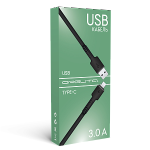 Орбита OT-SMT27 Черный кабель USB 3A (TYPE C) 1м