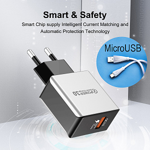 Орбита OT-APU50 ЗУ с USB + кабель Micro USB (QC3.0, 3100mA)