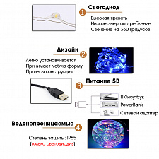 Огонек OG-LDL08 Мультицвет светодиодная лента 5м (USB)