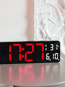 Орбита OT-CLW18 Красные часы настенные (температура)