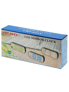 Часы электронные настольные от сети с будильником и термометром VST 895Y-1 Красные