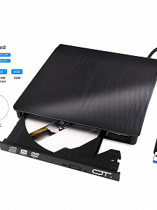 Внешний дисковод для ноутбука и ПК USB 3.0 / Type-C CD-RW, DVD-RW Орбита OT-PCA03
