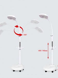 Лампа лупа с подсветкой напольная на колесиках для косметолога Орбита INL87