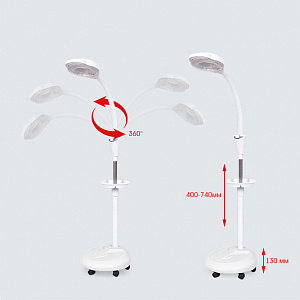 Лампа лупа с подсветкой напольная на колесиках для косметолога Орбита INL87