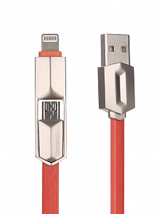 MUJU MJ-38 кабель USB 2A (microUSB/iOS Lighting) 1м