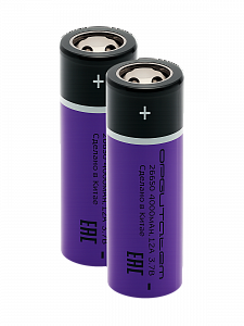 Аккумулятор 26650 высокотоковый 12А, 4000мАч, плоский пин, 2шт Орбита