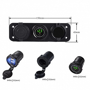 TDS TS-CAU48 Зеленый Разветвитель авто (Врезной)