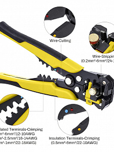 Стриппер клещи 3 в 1 для снятия изоляции и обжима клемм Патриот PT-INK03