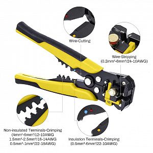 Стриппер клещи 3 в 1 для снятия изоляции и обжима клемм Патриот PT-INK03