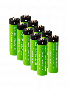 Аккумулятор мизинчиковый AAА R3, 1000мАч, 1.2V выпуклый пин, 10шт Орбита