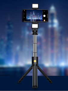 Орбита OT-SMH22 палка для селфи, трипод (198-740мм, пульт Bluetooth, LED)