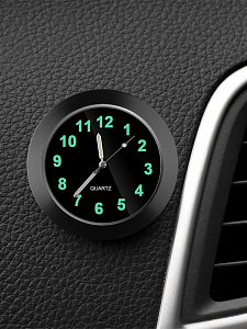 Часы автомобильные светящиеся в темноте металлические Орбита OT-CLC02