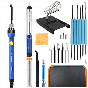 Паяльник электрический с терморегулятором, набор 24 в 1 Помощник PM-INP31