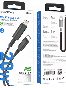 BOROFONE BU38 Черный кабель PD20W (iOS Lighting-TYPE-C) 1.2м