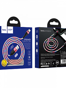 HOCO U85 Красный кабель USB 2A (TYPE C) 1м LED