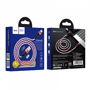 HOCO U85 Красный кабель USB 2A (TYPE C) 1м LED