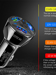 Зарядка в прикуриватель для автомобиля 3*USB TDS TS-CAU32 Черное