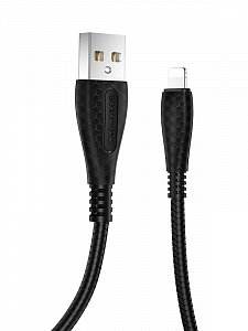 BOROFONE BX38 Черный кабель USB 2.4A (iOS Lighting) 1м