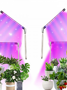 Фитолампа для растений с таймером на телескопической ноге Огонек OG-LDP16