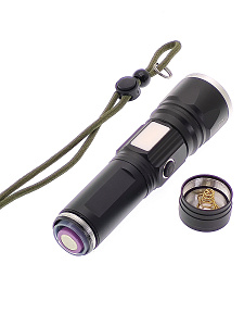 Патриот PT-FLR38 Черный фонарь ручной (1L, 18650.,ZOOM)