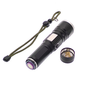 Патриот PT-FLR38 Черный фонарь ручной (1L, 18650.,ZOOM)