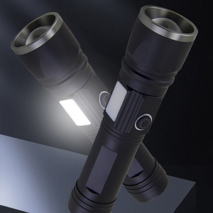 Патриот PT-FLR38 Черный фонарь ручной (1L, 18650.,ZOOM)