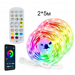 Огонек OG-LDL40 LED набор лента RGB 2*5м (2812,IP20,блок,пульт)