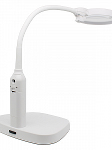 Лупа настольная с подсветкой на гибкой ноге с прищепкой 2 в 1 Орбита OT-INL76