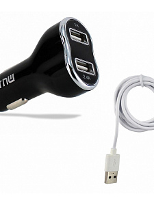 MUJU MJ-C10 ЗУ авто USB + кабель Micro USB (5B,2400mA)