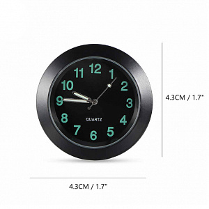 Часы автомобильные светящиеся в темноте металлические Орбита OT-CLC02