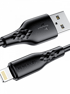 BOROFONE BX48 Черный кабель USB 2.4A (iOS Lighting) 1м