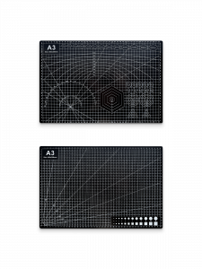 Коврик, мат для резки А3 (450х300 мм) двусторонний черный Орбита OT-OCC01