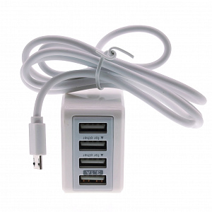 Орбита OT-APU51 ЗУ с 4*USB + кабель Micro USB (5В, 2400mA)