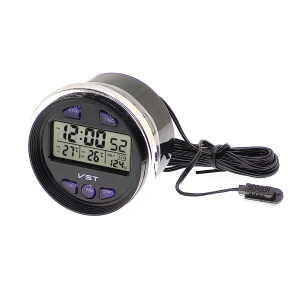 Часы автомобильные с подсветкой, вольтметром и термометром VST 7042V