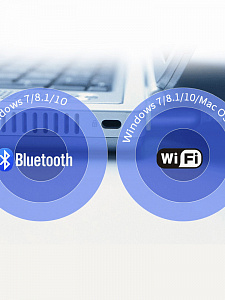 Wi-Fi + Bluetooth 5.0 адаптер для компьютера и ноутбука USB двухдиапазонный 5 Ггц и 2.4 Ггц 600 Мбит/с Орбита OT-PCB20