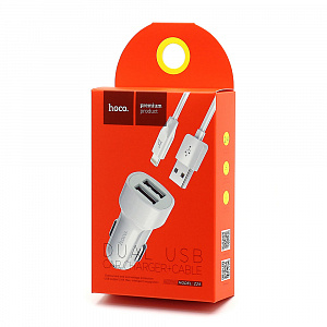 HOCO Z2A ЗУ авто USB + кабель iOS Lightning (5B,2400mA)
