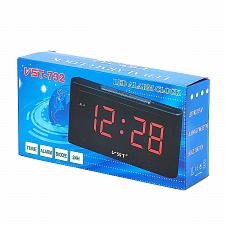 Часы электронные настольные от сети с будильником VST 732-1 Красные