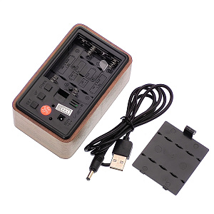 VST 863-1 Красные часы настольные (ТЕМНО-коричневый)(без блока)