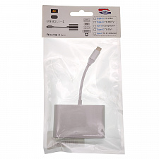 Орбита OT-AVW55 переходник (штекер TYPE-C - гнездо USB 3.0/VGA/TYPE-C) 15см