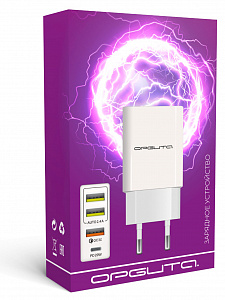 Зарядное устройство для телефона на 4 гнезда, Быстрая зарядка 20W адаптер QC 3.0/PD Орбита OT-APU58