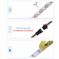 Огонек OG-LDL45 LED лента адресная RGB 5м (SMD5050,WS2812,3pin,5В, IP20)