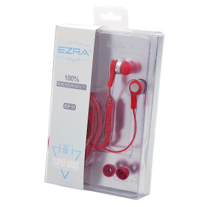 EZRA EP19 Красные наушники-гарнитура (3.5мм)