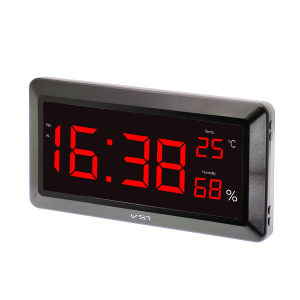 VST 780S-1 Красные часы настенные (температура,влажность)