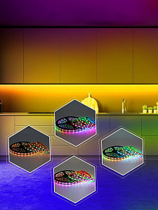 Огонек OG-LDL45 LED лента адресная RGB 5м (SMD5050,WS2812,3pin,5В, IP20)