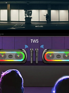 Орбита OT-ERM14 Черная караоке система с RGB подсветкой (2 микр, Bluetooth 5.0)