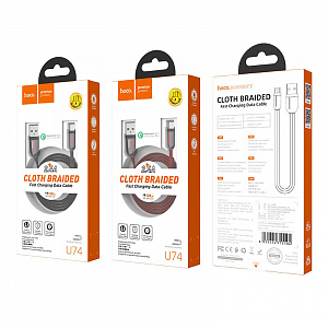 HOCO U74 Красный кабель USB 2.4A (microUSB) 1.2м